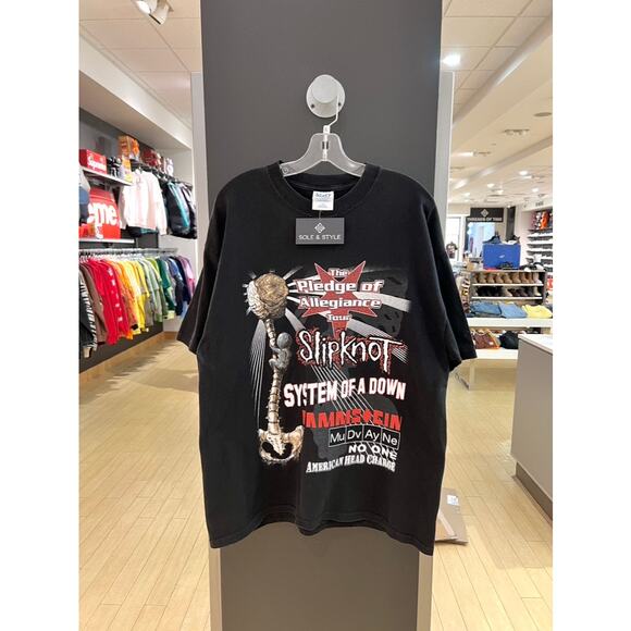 2001 Pledge of Allegiance Tour Slipknot Vintage Band Tee Shirt System of a Down - Picture 1 of 6